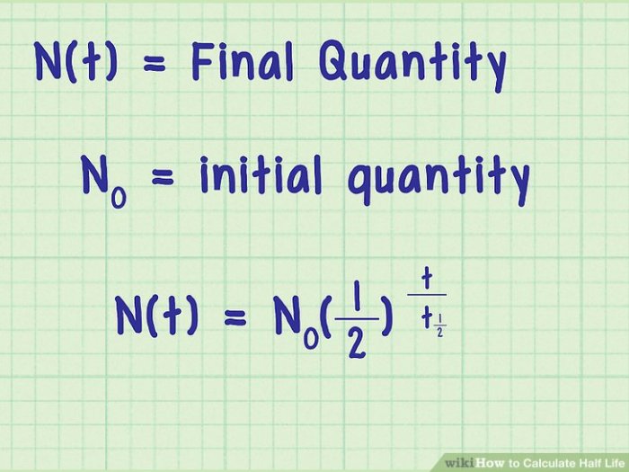 Half-life calculations worksheet with answers