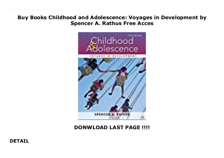 Childhood and adolescence voyages in development 7th edition pdf