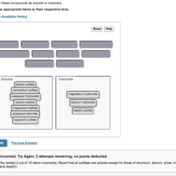 Solubility compounds ionic rules water classify shown soluble these solved reference insoluble drag appropriate bins respective items their transcribed text
