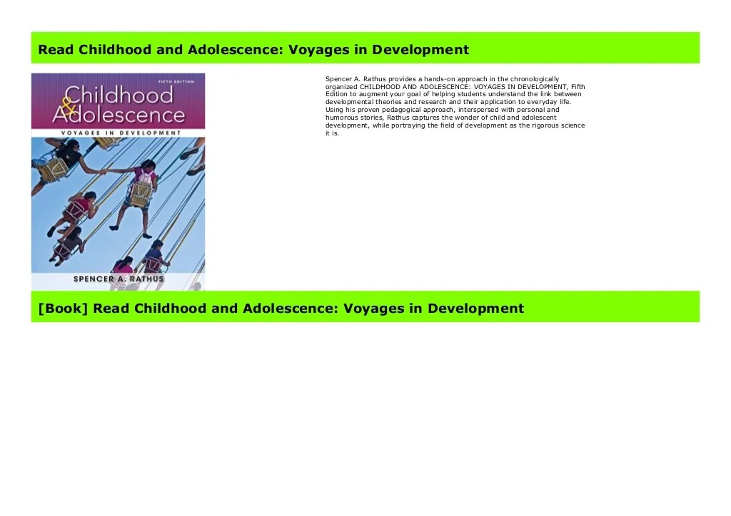 Childhood and adolescence voyages in development 7th edition pdf